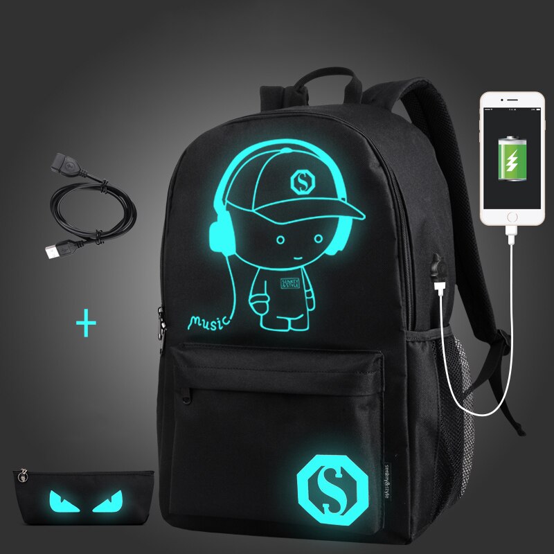 Cool Luminious USB Charge Backpack