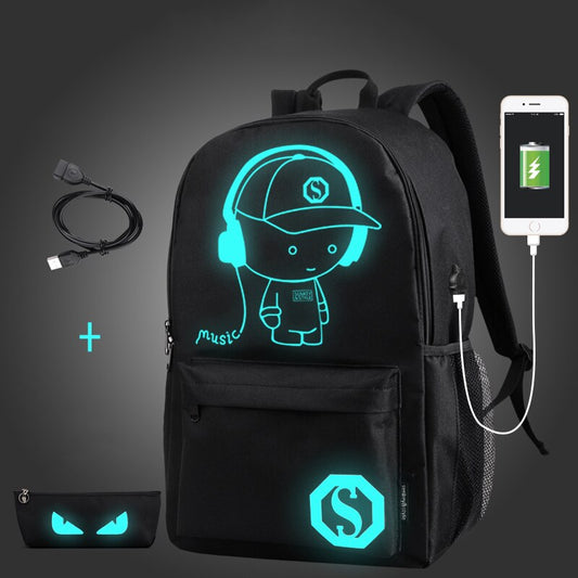 Cool Luminious USB Charge Backpack