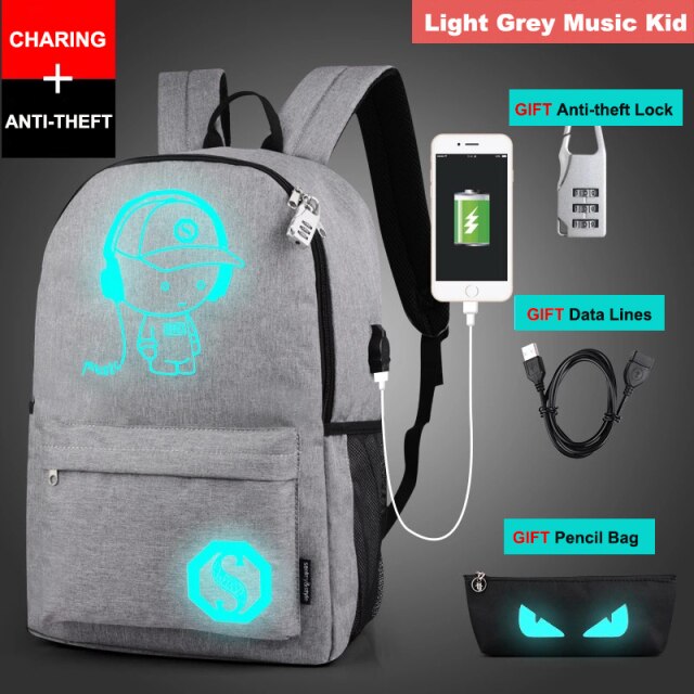 Cool Luminious USB Charge Backpack