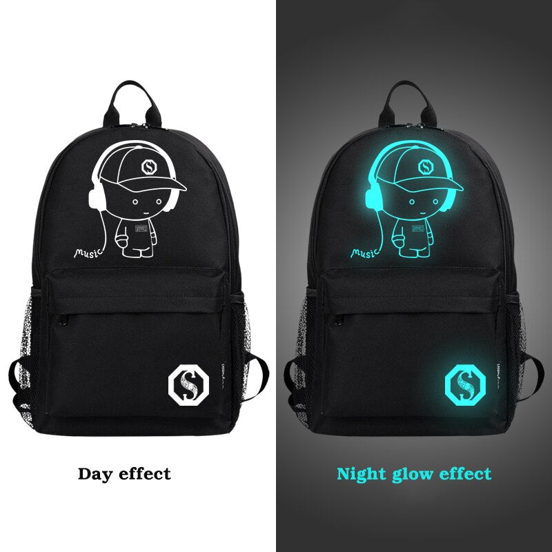 Cool Luminious USB Charge Backpack