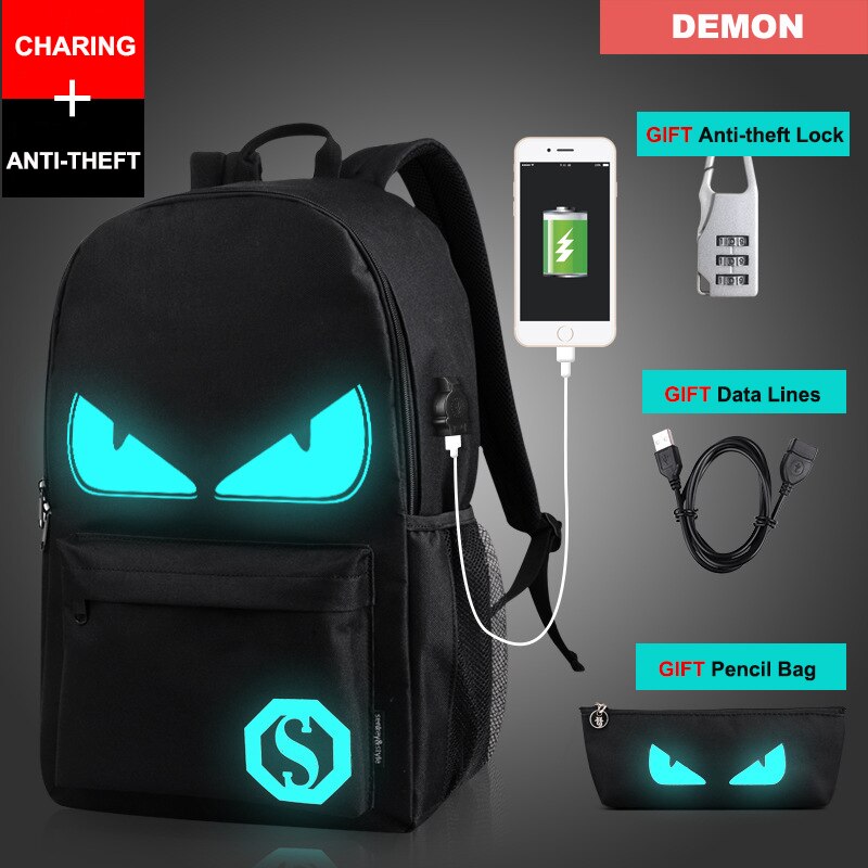 Cool Luminious USB Charge Backpack