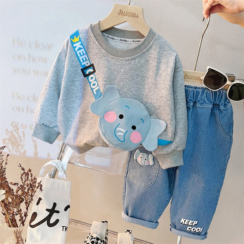 Shoulder Bag Sweatshirt Set